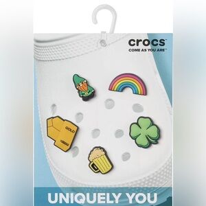 NEW kids Crocs Jibbitz St Patricks Day Shoe Charms 5 Pc Rainbow Beer Leprechaun